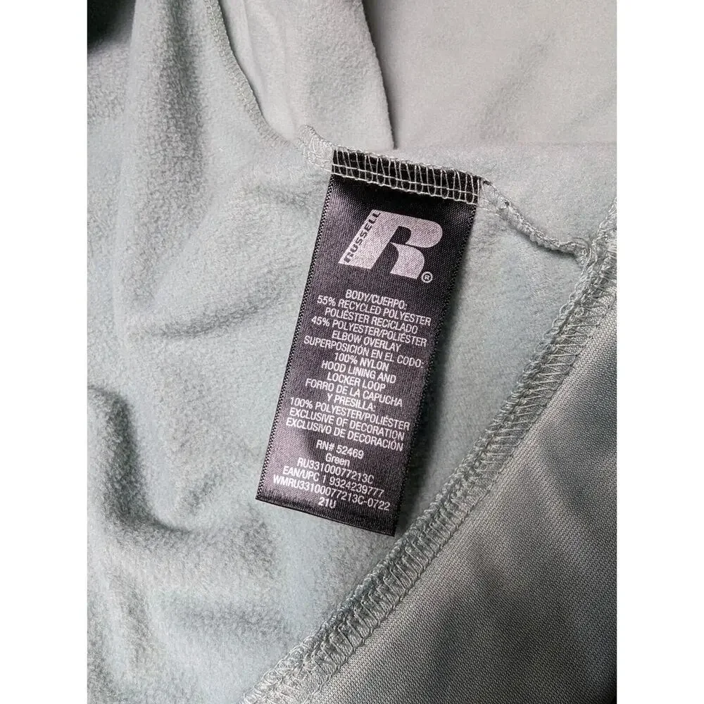 Russell Jacket BOYS SIZE XL 14-16 green black full zip hoodie reflective NWT
